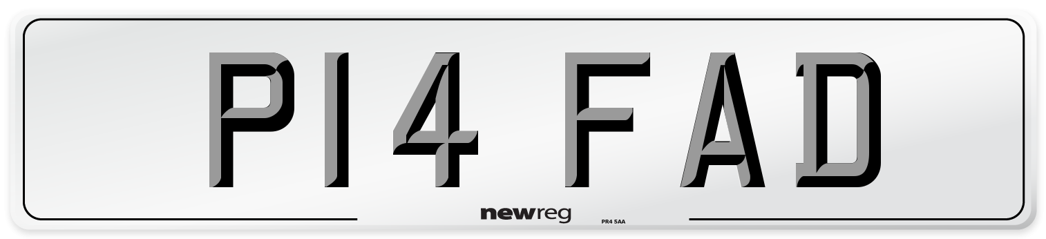 P14 FAD Number Plate from New Reg